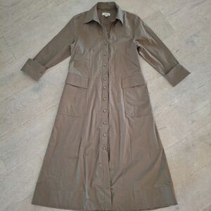 COS Brown Asymmetrical Shirt Dress